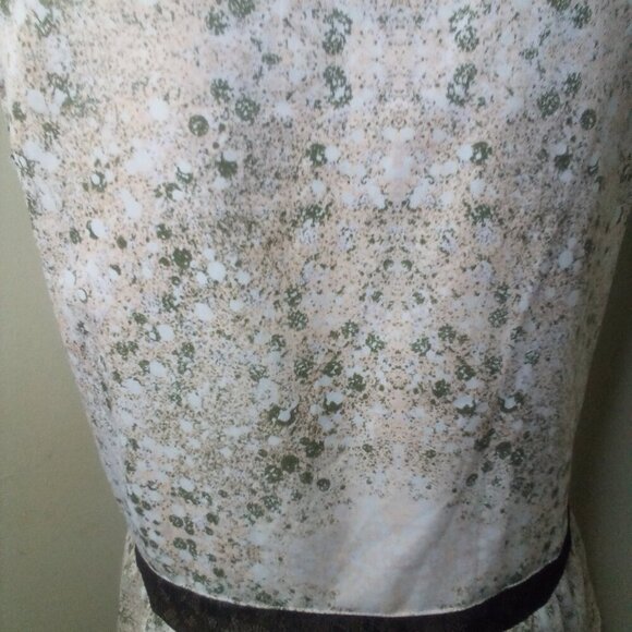 BCBG Generation Blouse Women S Sleeveless Lace Detail Lightweight Print Peach - Picture 12 of 15